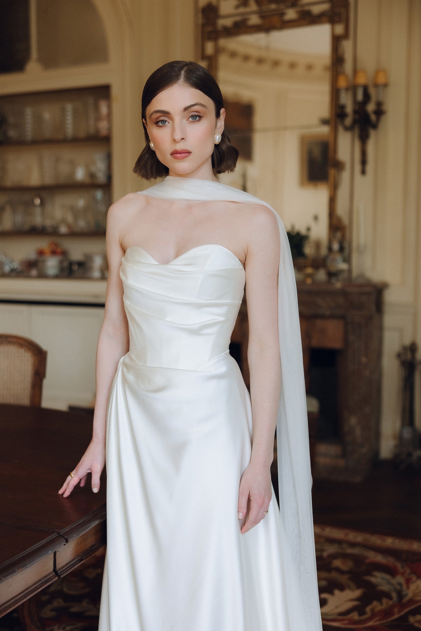 margot silk dress MASON by MASON'S DAUGHTER | Margot Dress, Champagne Green Silk Wool XS | MADE-TO-ORDER / EXPEDITED